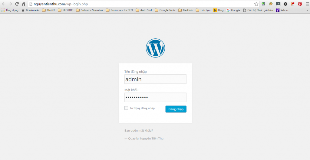 Đăng nhập quản trị Wordpress