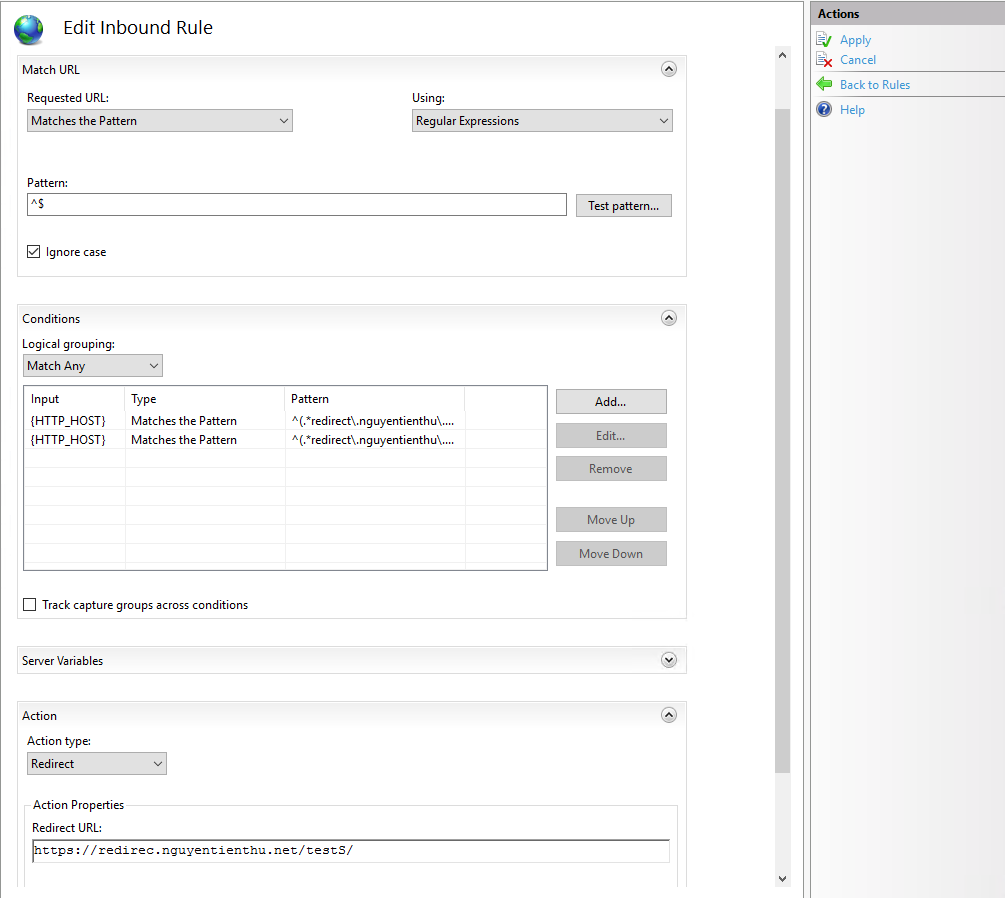Cấu Hình Chuyển Hướng Có điều Kiện Với Url Rewrite Trên Iis Server